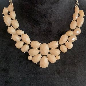 Nude Multifaceted Gold Statement Necklace